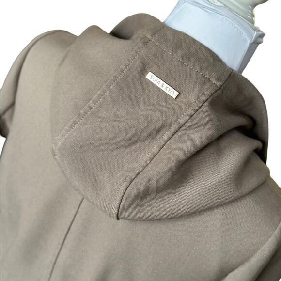 REVOLVE Soia & Kyo Sarie Draped Hooded Jacket Trench Coat Taupe XS Structured - Picture 10 of 16
